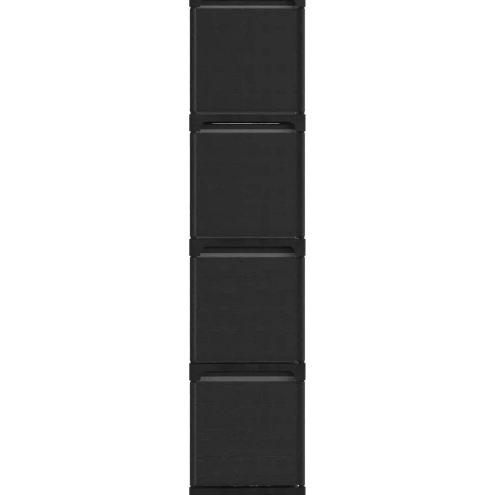 12 kuution esittelyhylly + laatikot musta 103x30x141 cm