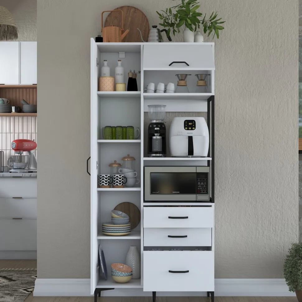 Aamiaiskaappi Linento Furniture JE112 - 2958 valkoinen