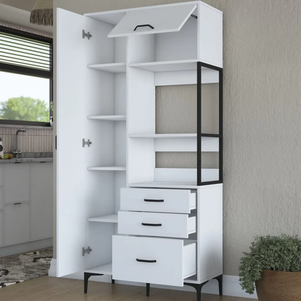 Aamiaiskaappi Linento Furniture JE112 - 2958 valkoinen