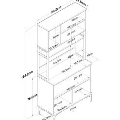 Aamiaiskaappi Linento Furniture JE193, valkoinen/pähkinänruskea