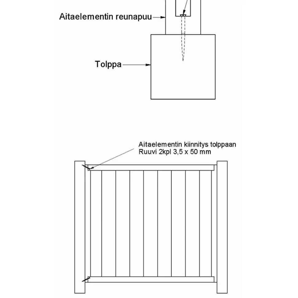 Aitatolppa K02/100 100x100 mm sahapintainen vihreä