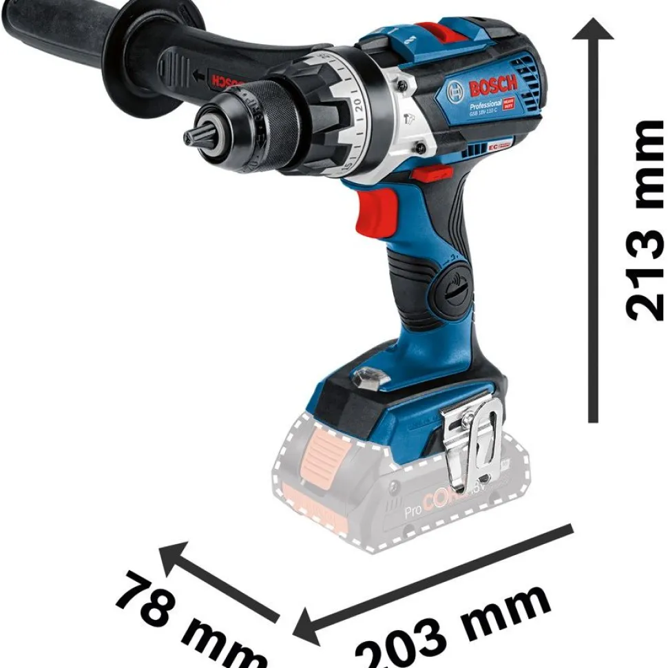 Akkuiskuporakone Bosch Professional GSB 18V-110 C Solo 18V ilman akkua