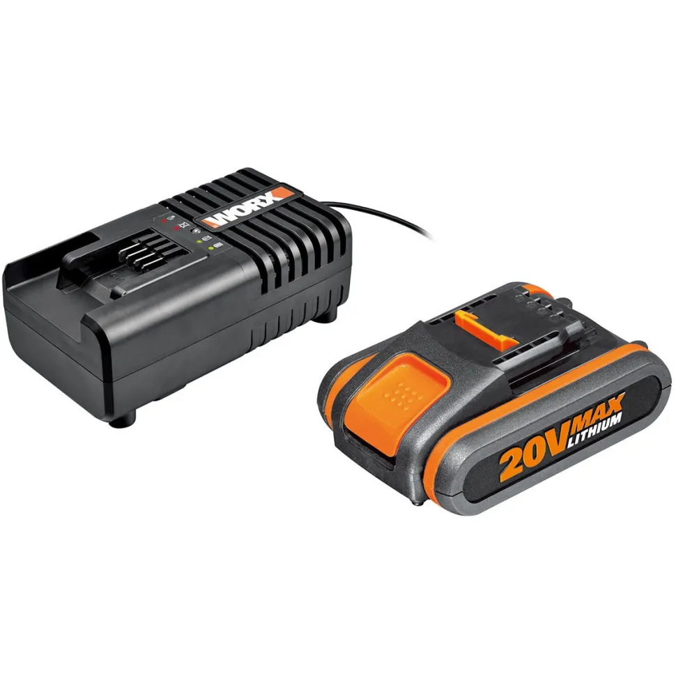 Akku ja laturi Worx WA3601 20V 2.0Ah