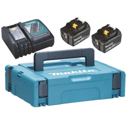 Akkupaketti Makita LXT 18V PowerPack 2x5,0 Ah ja DC18RC + Makpac
