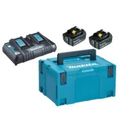 Akkupaketti Makita LXT 18V PowerPack 2x5,0 Ah ja DC18RD + Makpac