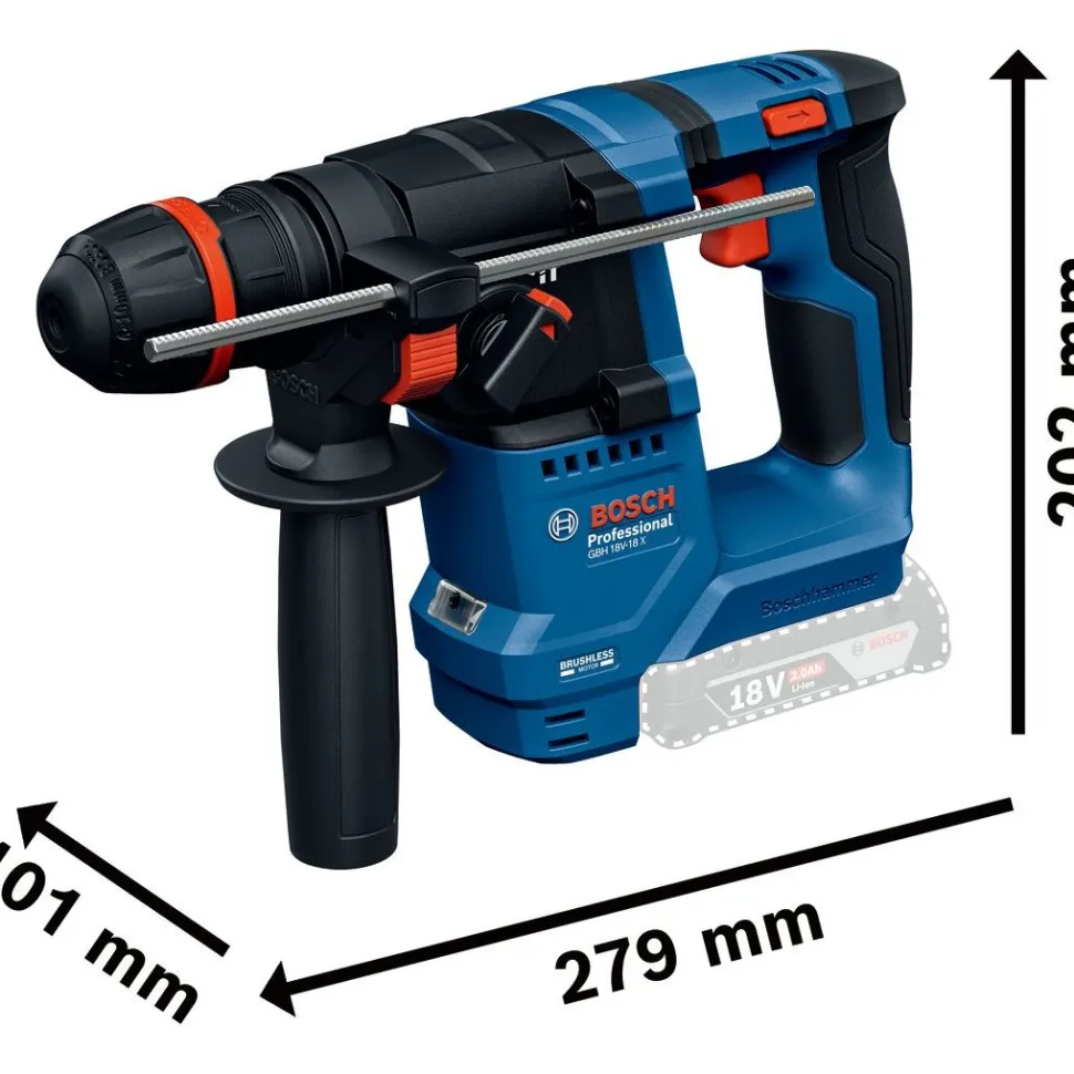 Akkuporavasara Bosch Professional GBH 18V-18 X Solo 18V ilman akkua