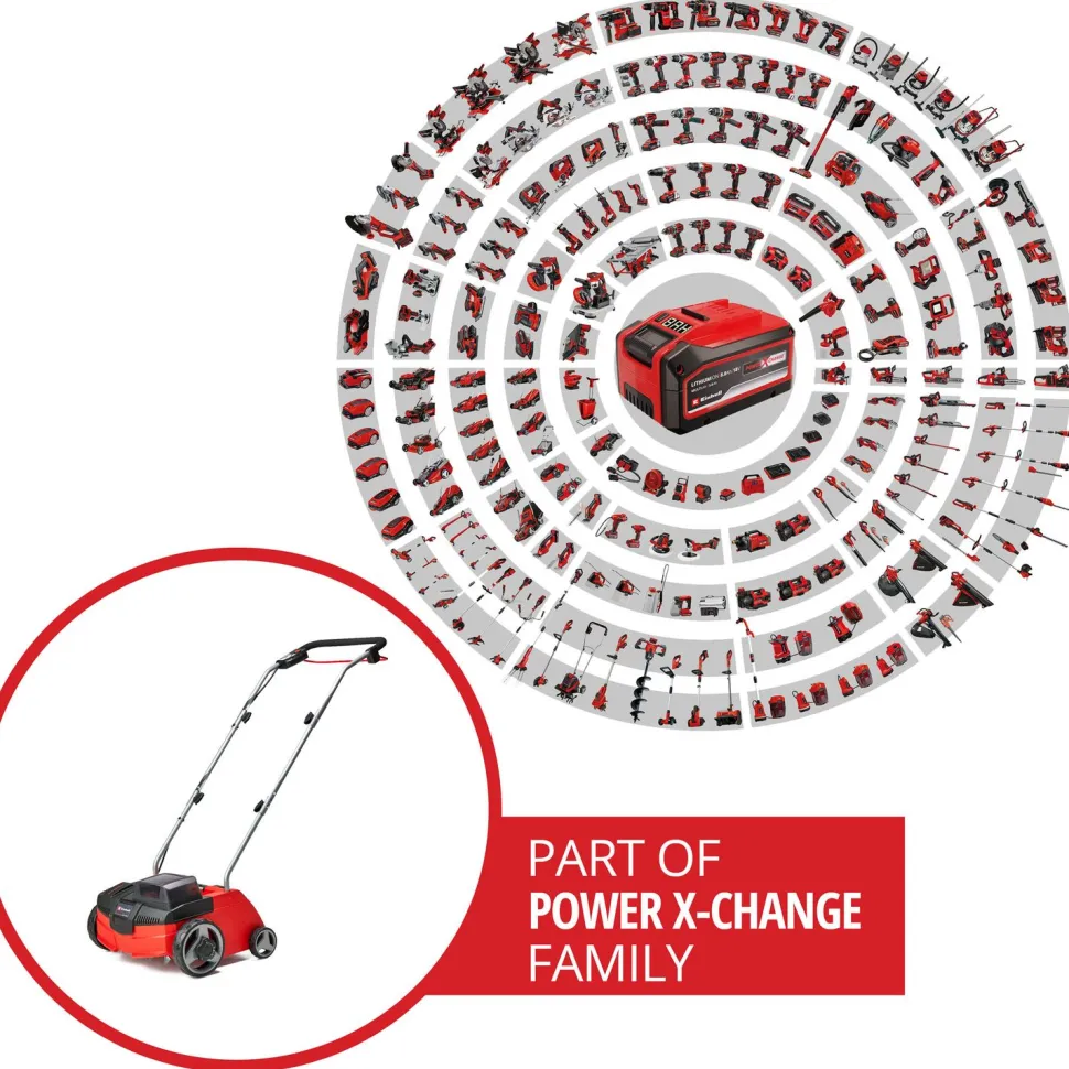 Akkuruohonilmaaja Einhell Power X-Change SC 36/31 Li Solo n. 400 m² alueille