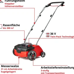 Akkuruohonilmaaja Einhell Power X-Change SC 36/31 Li Solo n. 400 m² alueille