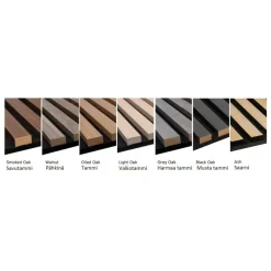 Akustiikkalevy Fibrotech Quanti, 18x520x2440mm, eri värejä puuviilupinnalla