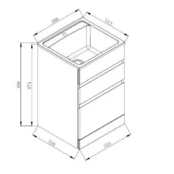 Allaskaappi Nordic Tech NTB 5 560x880x520 valkoinen/rst