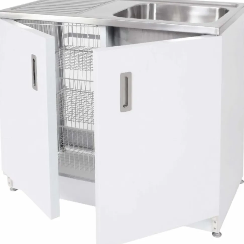 Allaskaappi Vilan Stainless VTB 10, 900x1000x600mm, valkoinen/rst