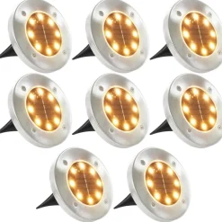 Aurinkoenergia maavalaisimet 8 kpl led lämmin valkoinen