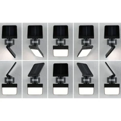 Aurinkokennoseinävalaisin Paulmann Lesla 150x130mm USB-ladattava hämäräohjattu liiketunnistin IR IP65 3000K 12.5W 1000lm antrasiitti