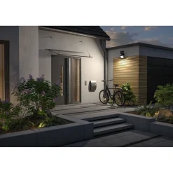 Aurinkokennoseinävalaisin Paulmann Lesla 150x130mm USB-ladattava hämäräohjattu liiketunnistin IR IP65 3000K 12.5W 1000lm antrasiitti