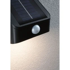 Aurinkokennoseinävalaisin Paulmann Lesly 113x126mm USB-ladattava hämäräohjattu liiketunnistin IR IP65 3000K 5.5W 400lm antrasiitti
