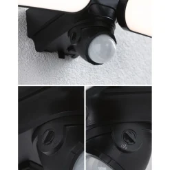 Aurinkokennoseinävalaisin Paulmann Sonlig 286x137mm USB-ladattava hämäräohjattu liiketunnistin IR IP65 3000K 2x9W 2x1100lm antrasiitti