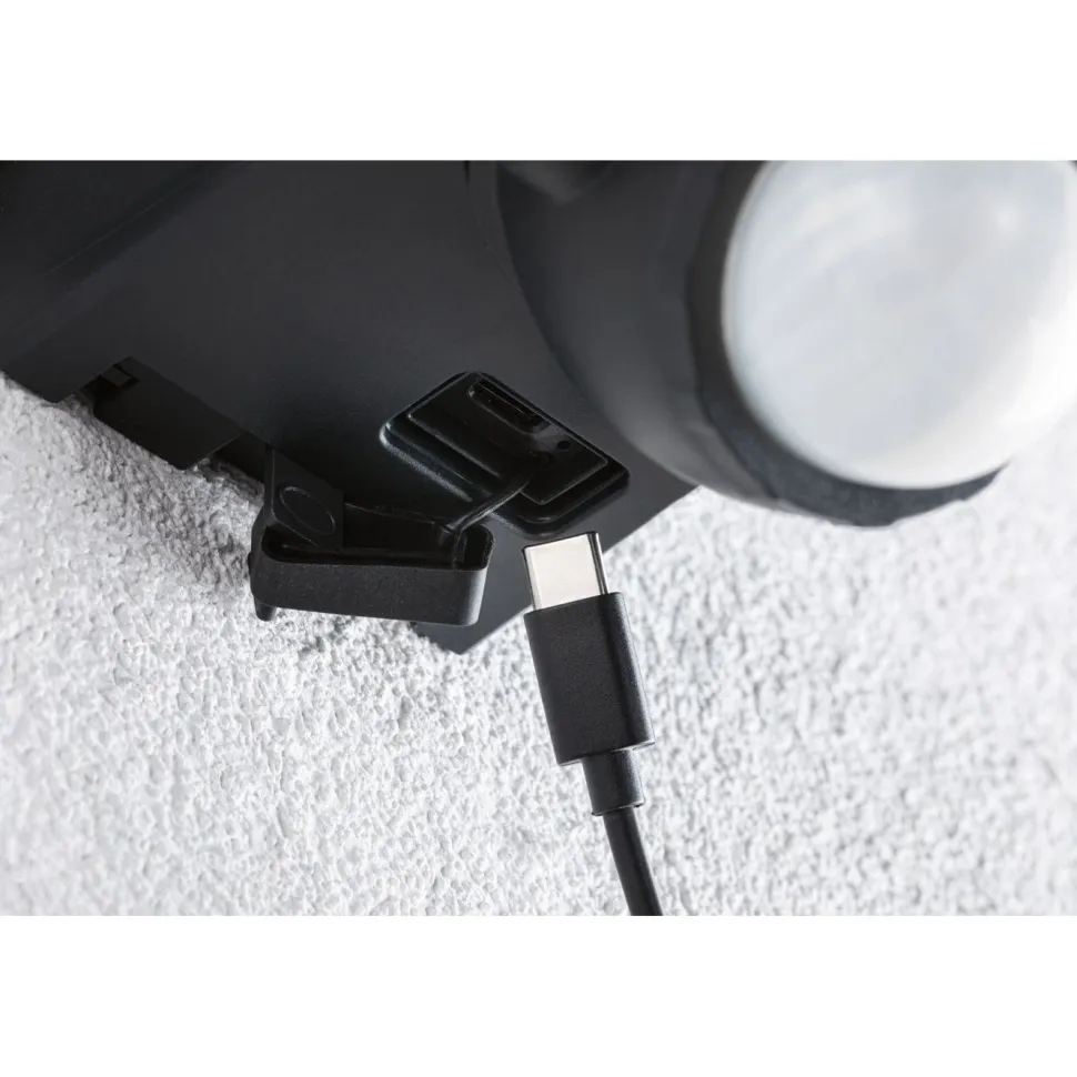 Aurinkokennoseinävalaisin Paulmann Sonlig 286x137mm USB-ladattava hämäräohjattu liiketunnistin IR IP65 3000K 2x9W 2x1100lm antrasiitti