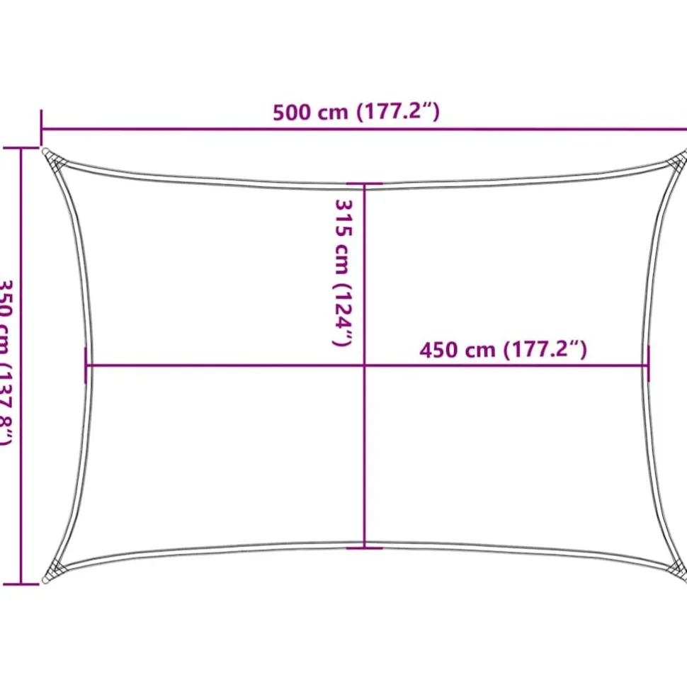 Aurinkopurje, 160 g/m² HDPE, eri värejä ja kokoja (16419)