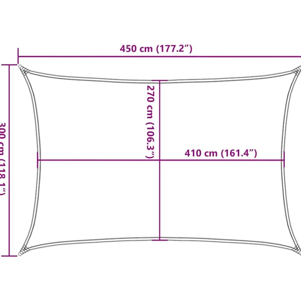 Aurinkopurje, 160 g/m² HDPE, eri värejä ja kokoja (16419)