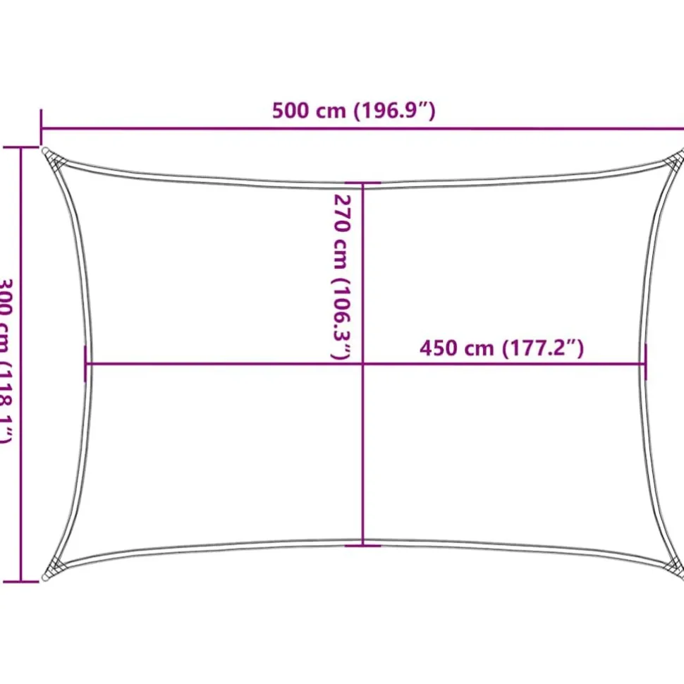 Aurinkopurje, 160 g/m² HDPE, eri värejä ja kokoja (16419)