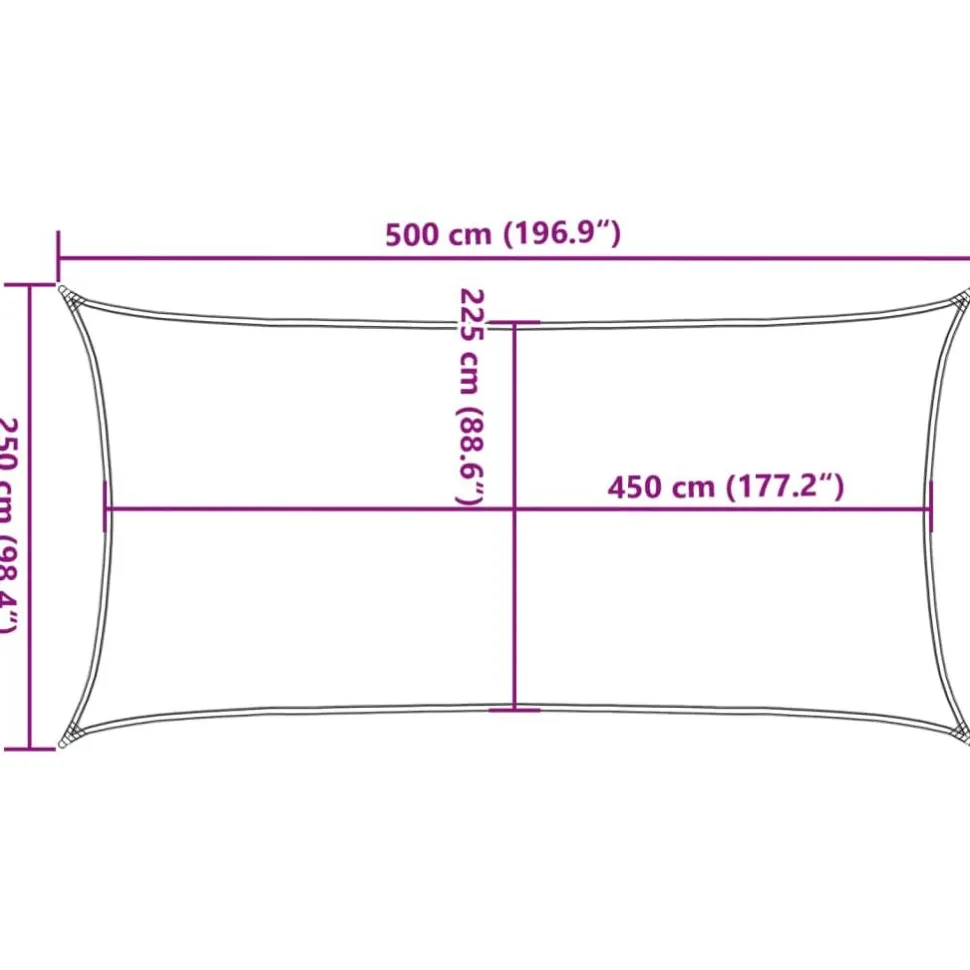 Aurinkopurje, 160 g/m² HDPE, eri värejä ja kokoja (16419)
