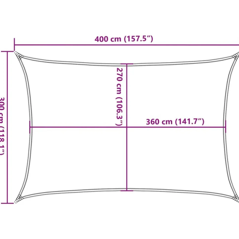 Aurinkopurje, 160 g/m² HDPE, eri värejä ja kokoja (16419)