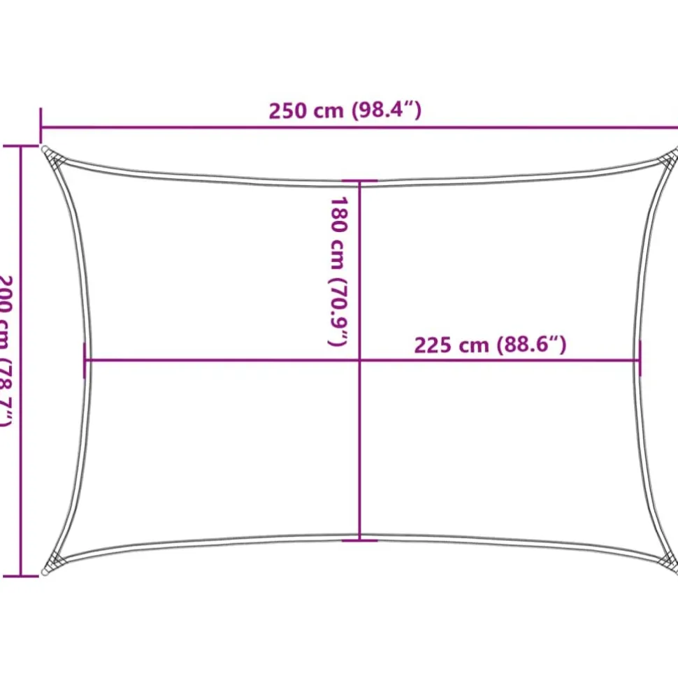 Aurinkopurje, 160 g/m² HDPE, eri värejä ja kokoja (16419)