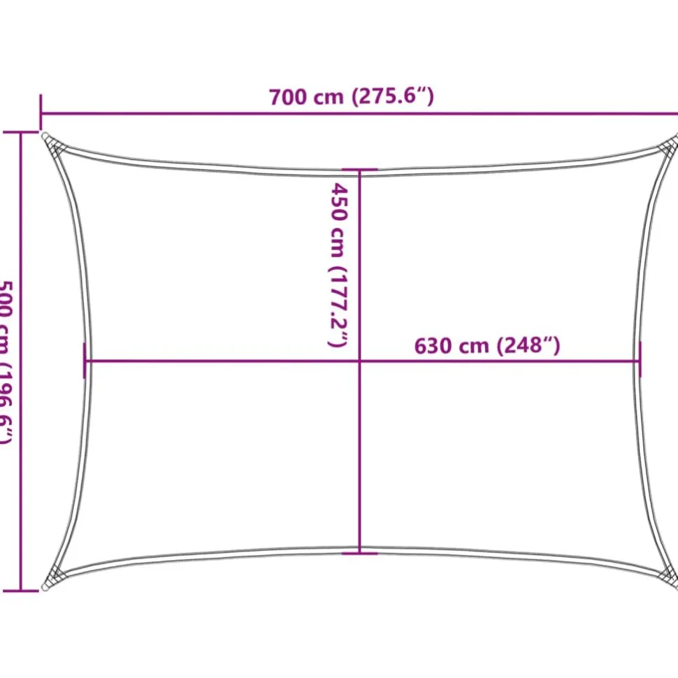 Aurinkopurje, 160 g/m² HDPE, eri värejä ja kokoja (16419)