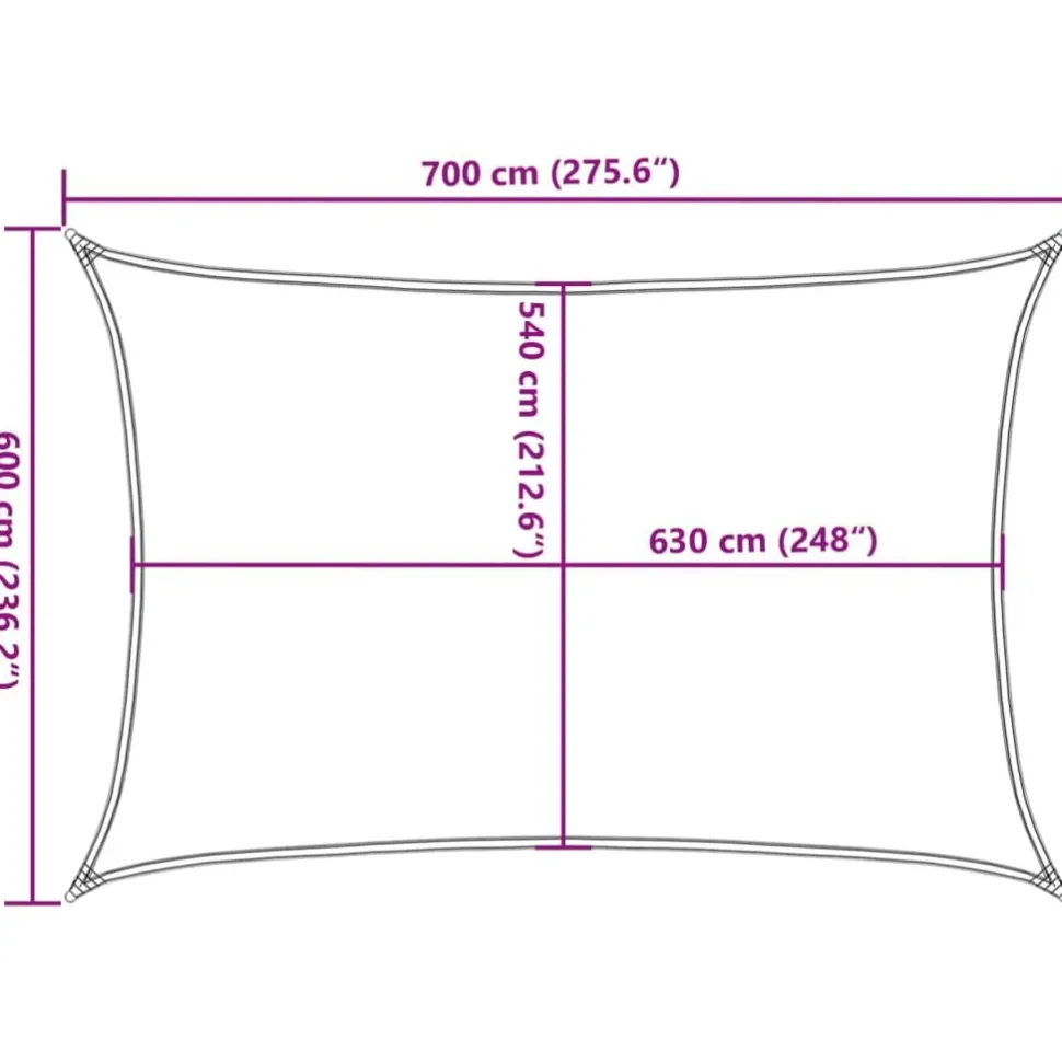 Aurinkopurje, 160 g/m² HDPE, eri värejä ja kokoja (16419)