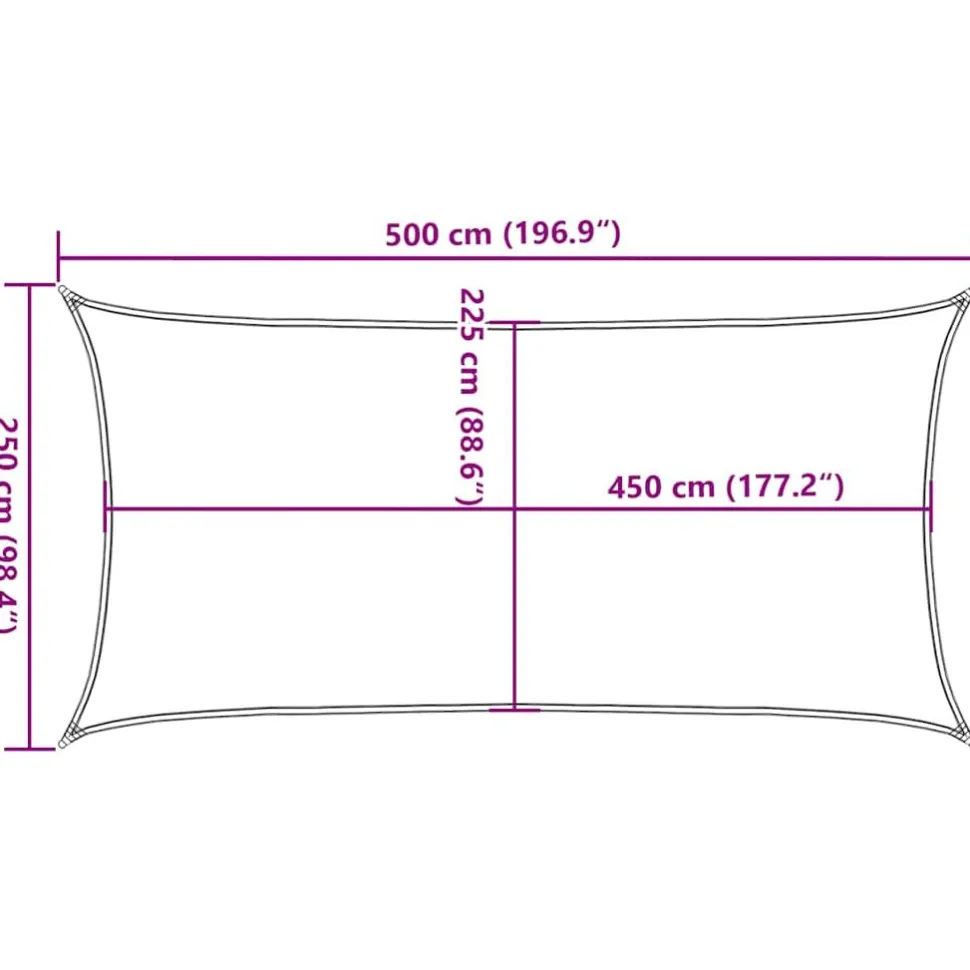 Aurinkopurje, 160 g/m² HDPE, eri värejä ja kokoja (16419)