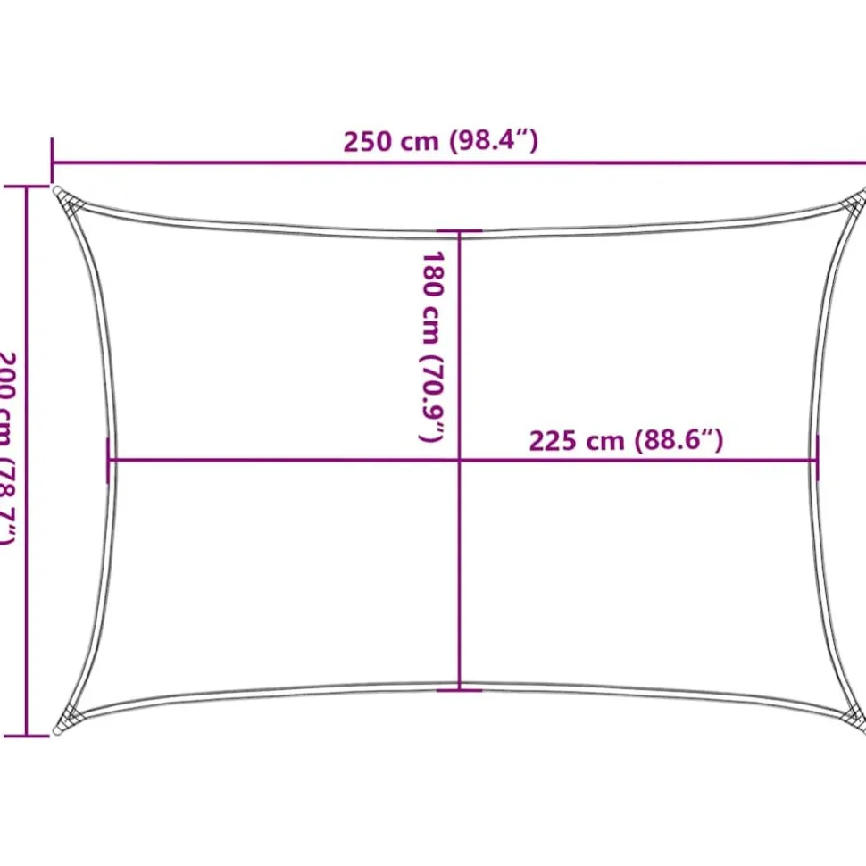 Aurinkopurje, 160 g/m² HDPE, eri värejä ja kokoja (16419)