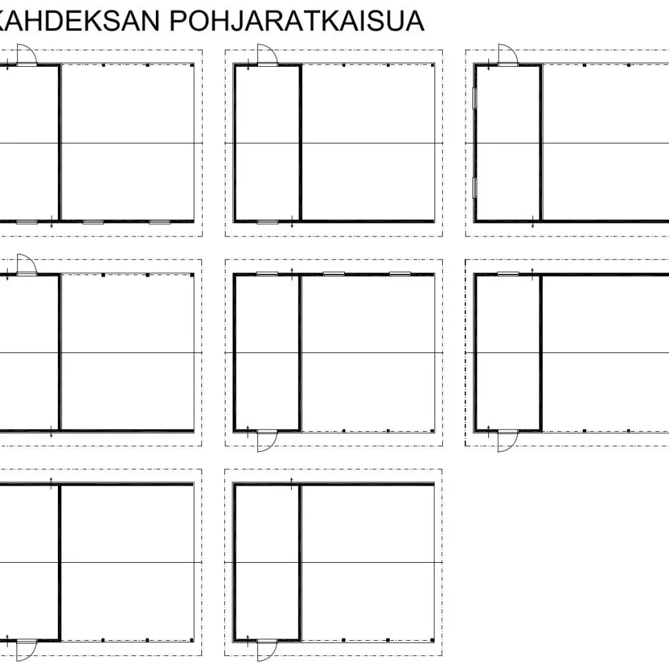 Autokatoksen runkopaketti, kahden auton seinällinen katos kylmällä varastolla