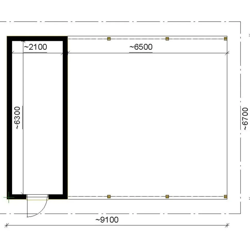 Autokatoksen runkopaketti Timburg, kahden auton avoin katos ja varasto, kerrosala 17 m²