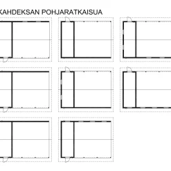 Autokatoksen runkopaketti Timburg, kahden auton seinällinen katos ja varasto, kerrosala 17 m²