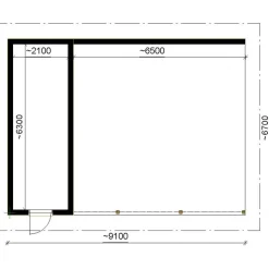 Autokatoksen runkopaketti Timburg, kahden auton seinällinen katos ja varasto, kerrosala 17 m²