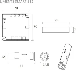 Automaattinen on/off ovikytkin Limente Smart 512 IR himmennin IP20 eri määriä