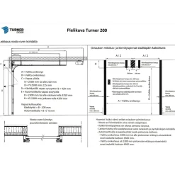 Autotallin nosto-ovi + avaaja Turner T220, T1000-avaaja, eri vaihtoehtoja