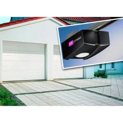 Autotallin nosto-ovi Isomatic Nordic 2500x2250mm vaakauritettu + avaaja Liftronic 500 valkoinen