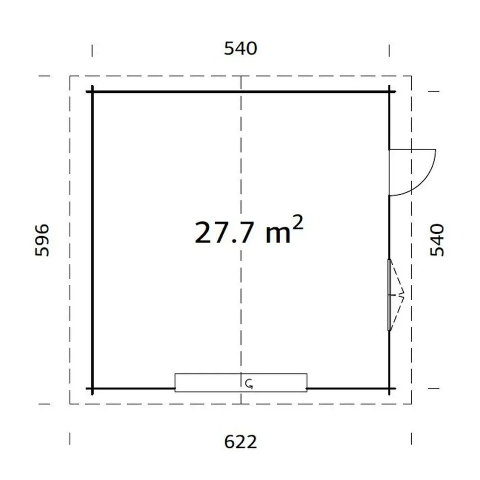 Autotalli Palmako Roger, nosto-ovella, 27,7m² FR70-5656-2