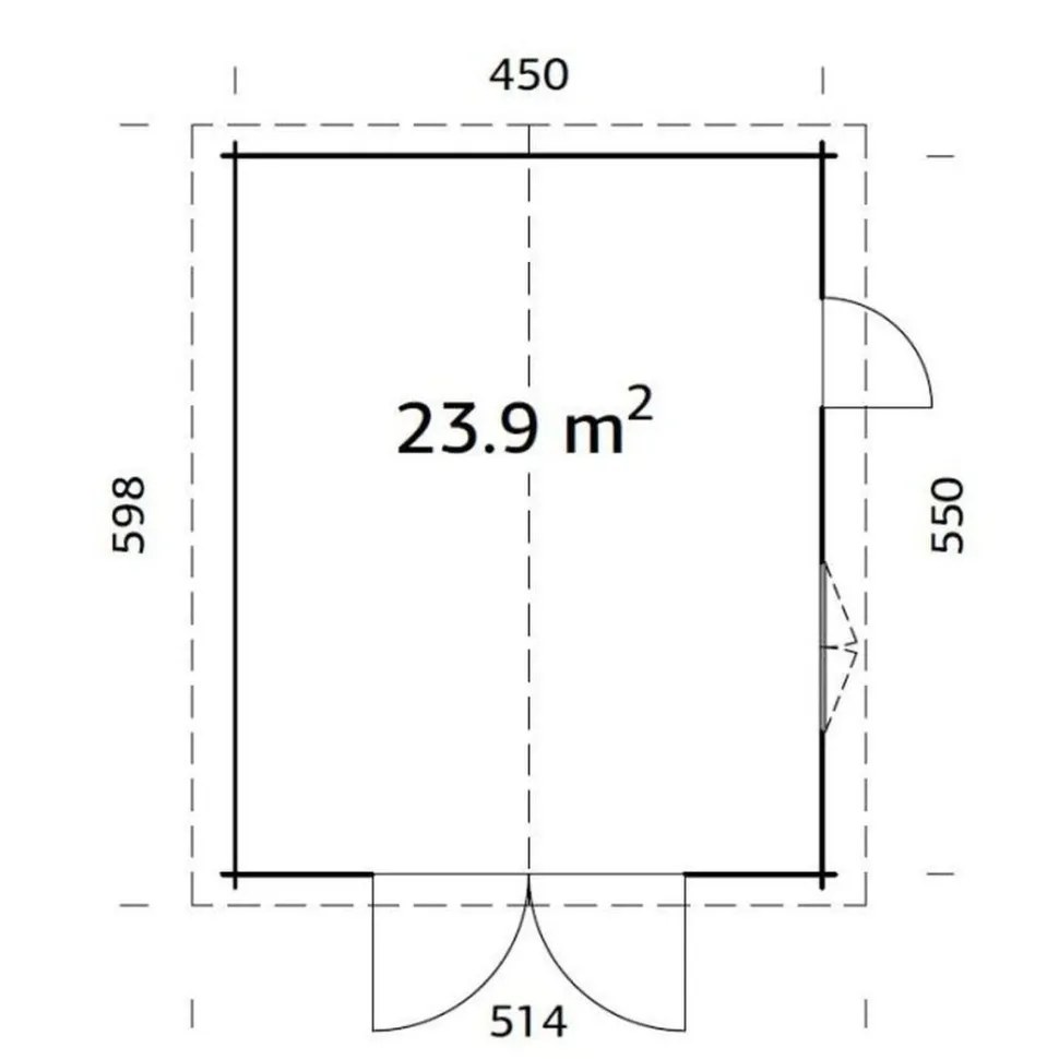 Autotalli Palmako Roger, puuovella, 23,9m² FR44-4757-3