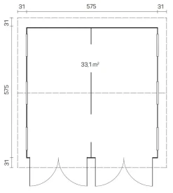 Autotalli Tene Kotka, 33.1m²