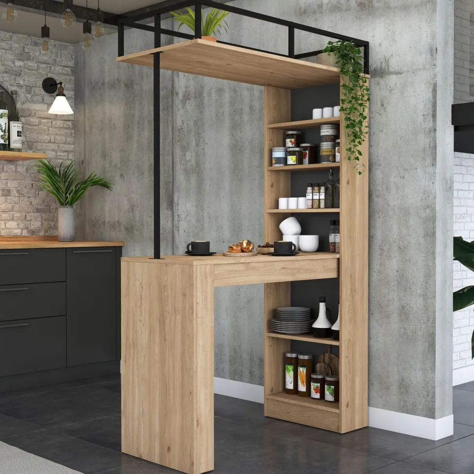 Baaripöytä Linento Furniture JA117 - 3173 saksanpähkinä/musta