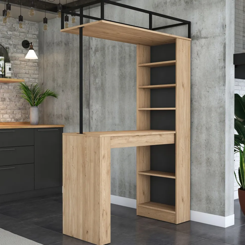Baaripöytä Linento Furniture JA117 - 3173 saksanpähkinä/musta