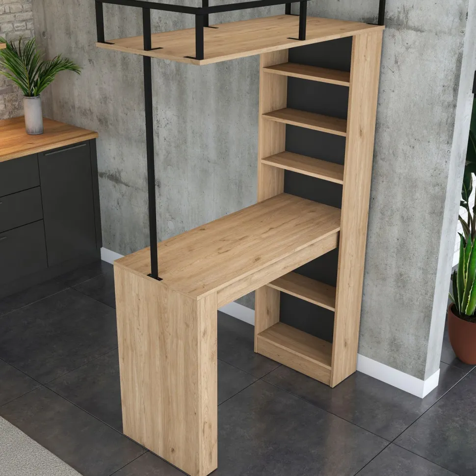 Baaripöytä Linento Furniture JA117 - 3173 saksanpähkinä/musta