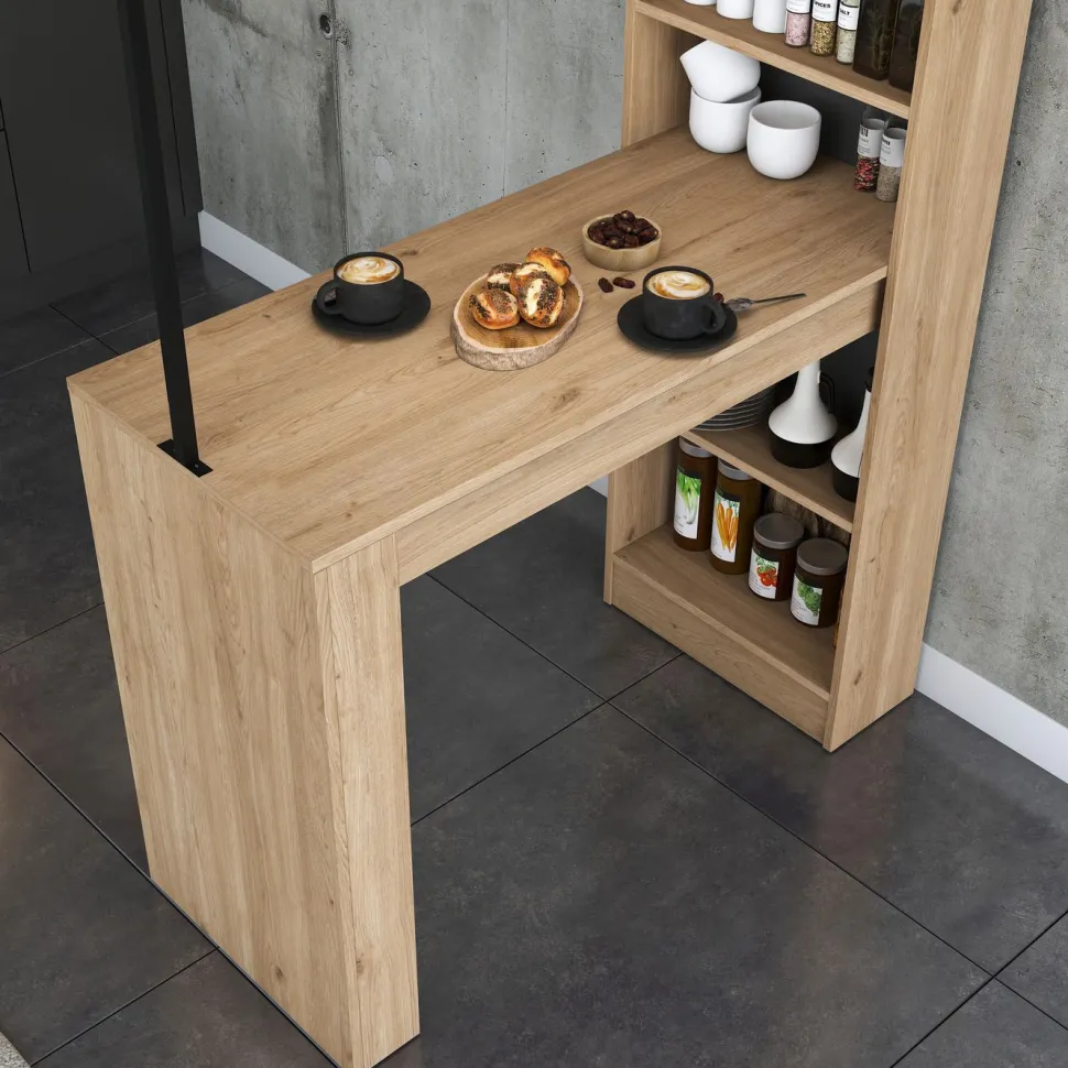 Baaripöytä Linento Furniture JA117 - 3173 saksanpähkinä/musta