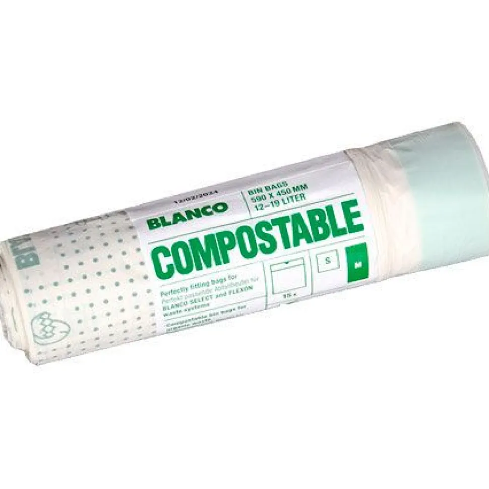 Biojätepussi Blanco Bio M 15-19L, Flexon- ja Select-astioille, 15kpl/rulla