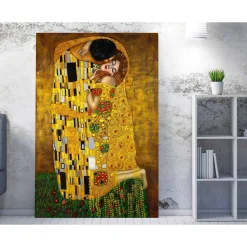 Canvas-taulu Linento Gustav Klimt - The Kiss, 70x100cm, monivärinen