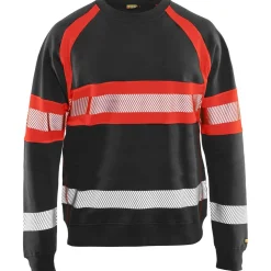 Collegepaita Blåkläder 3359 Highvis musta/huomiopunainen