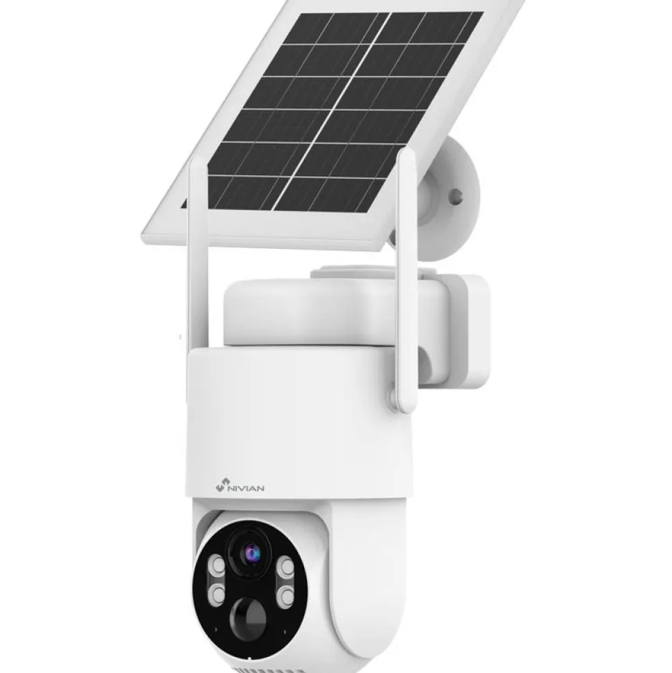Dome-valvontakamera Celotron Nivian Tuya Smart, akulla ja aurinkokennolla, 4G (LTE) modeemilla + 3 vuoden ilmaisella, rajoittamattomalla internet yhteydellä