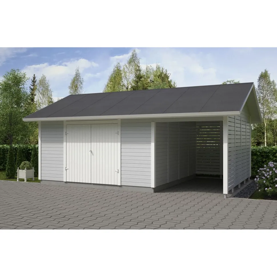 Elementtivarasto Timburg E17M 6040x4240 mm 25.59 m² puuvalmis